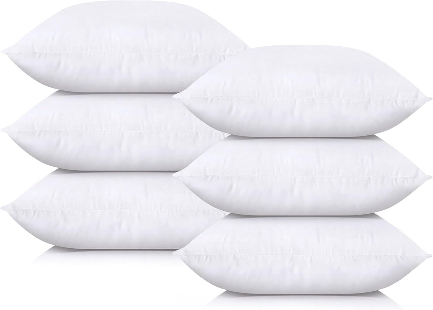 Bedding Throw Pillows (Set of 4, White), 24 x 24 Inches Pillows for Sofa, Bed and Couch Decorative Stuffer Pillows