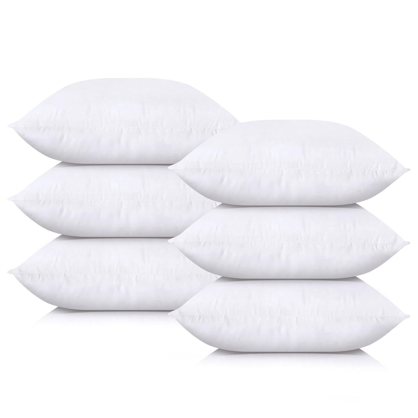 Bedding Throw Pillows (Set of 4, White), 24 x 24 Inches Pillows for Sofa, Bed and Couch Decorative Stuffer Pillows
