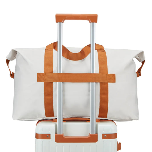 US Warehouse High Quality Lightweight Large Capacity Organizing Travel Bag Waterproof White Foldable Duffle Bags for Women Man