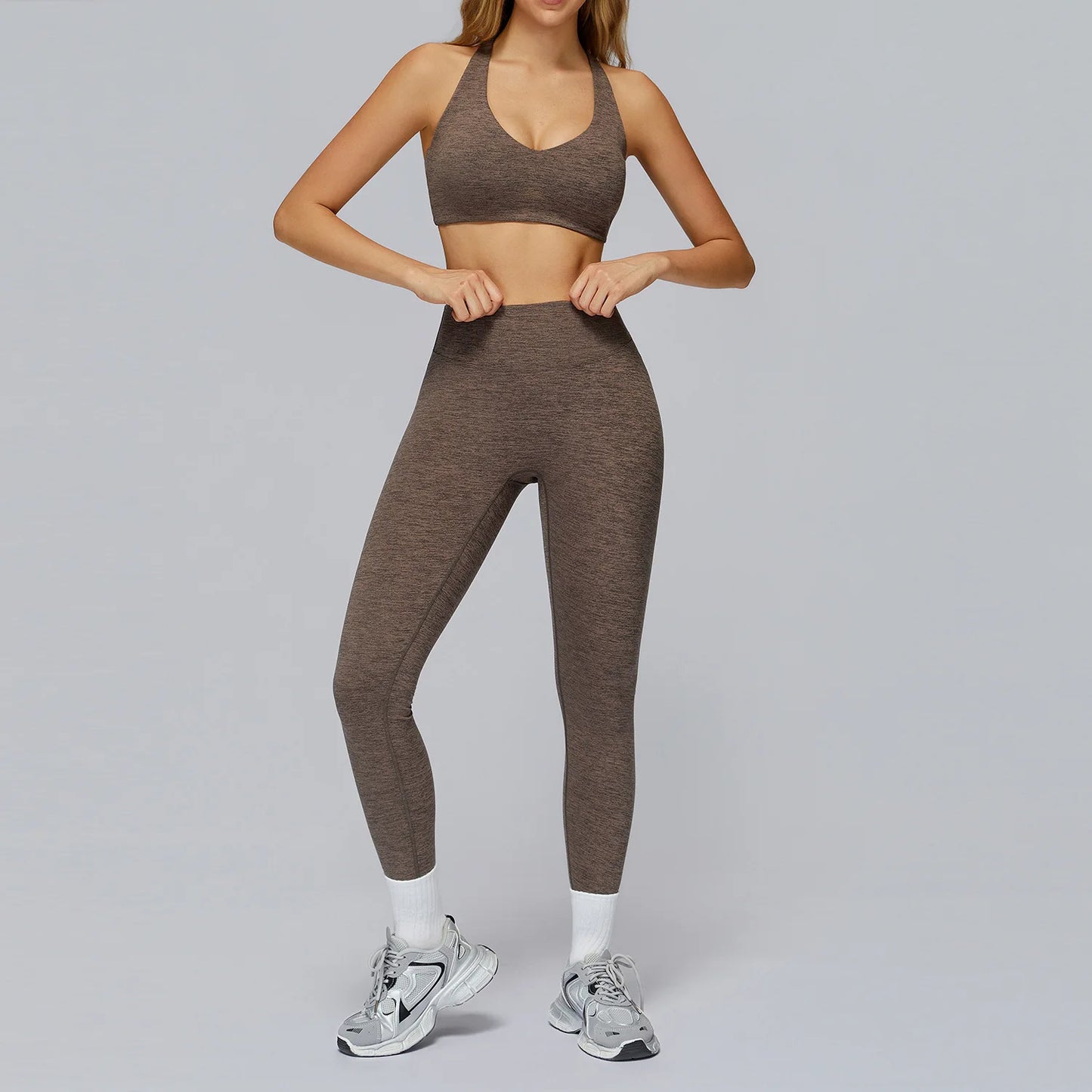 2025 Women 2 Piece Sets Impact Sports Bra Crop Tops High Waist Leggings Yoga Sport Outdoor Workout Lounge Wear Yoga Sets