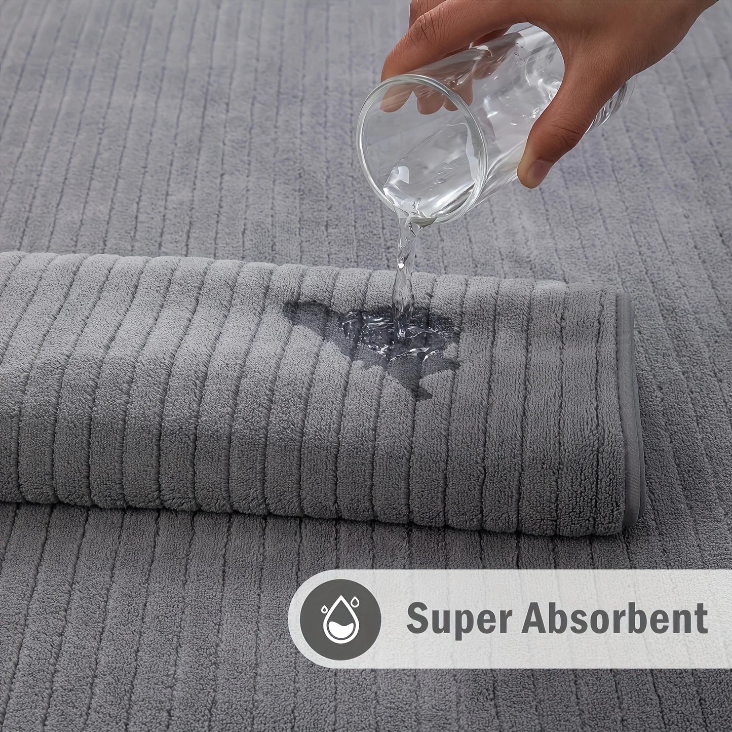 A set of two towels one bath towel super soft, absorbent and odorless towels, essential as a bath towel in hotels, homes and g
