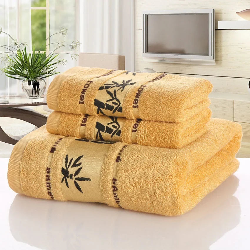 Bamboo Fiber Towels Set Home Bath Towels for Adults Face Towel Thick Absorbent Luxury Bathroom Towels Toalha De Praia