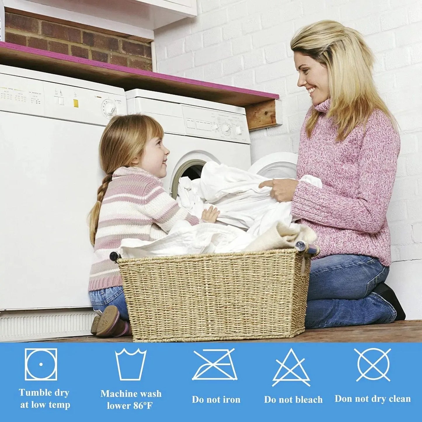 Waterproof Mattress Protector - Fitted with Stretchable Pockets - Machine Washable Cotton Mattress Cover for Bed - White