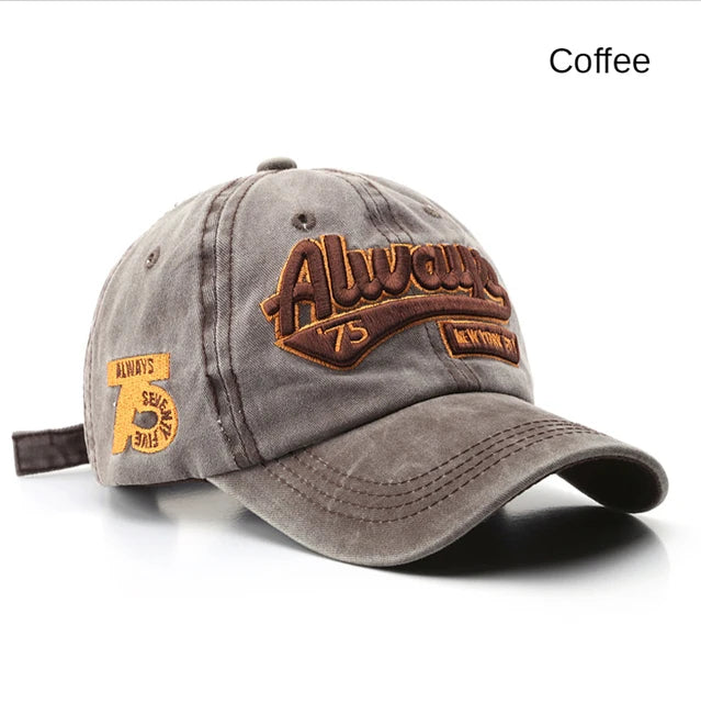 Summer Women Men Baseball Cap Fashion Letter Embroidery Snapback Hat Vintage Washed Cotton Unisex Hip Hop Sun Hat Casquette