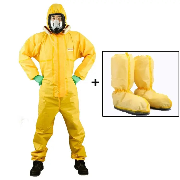 One Piece Chemical Protective Clothing Work Coverall Hazardous Chemical Liquid Sulfuric Acid And Alkali Resistant Protection