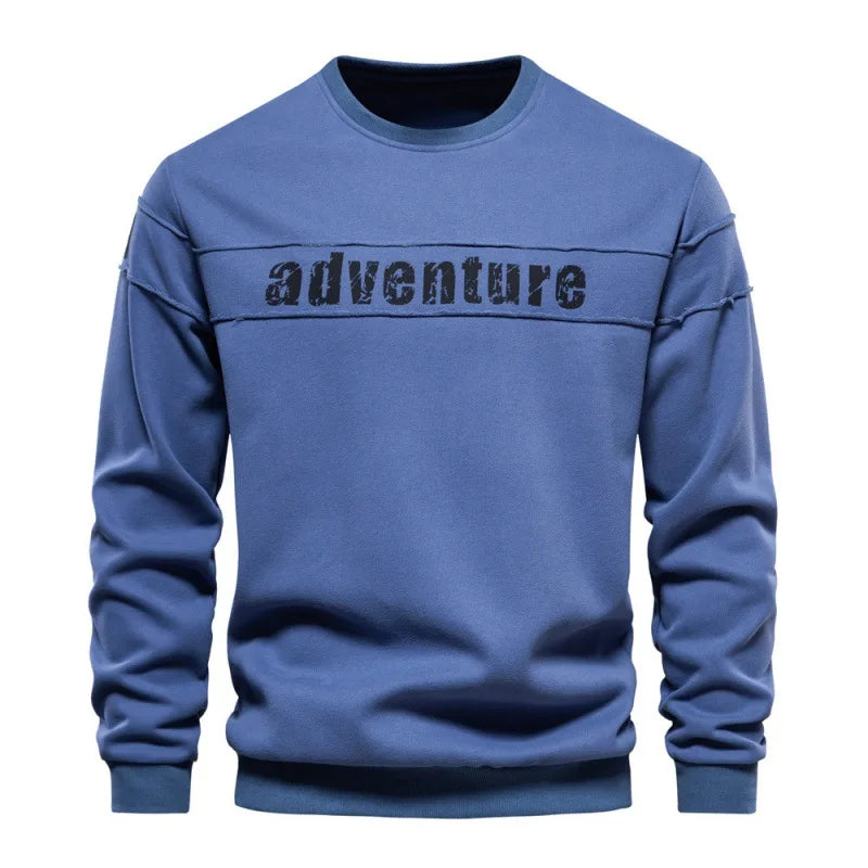 New Autumn Men O-neck Printed Pullovers Loose Sweatshirts High Quality Male Outwear Casual Sweatshirts EU Size Men's Clothing 2