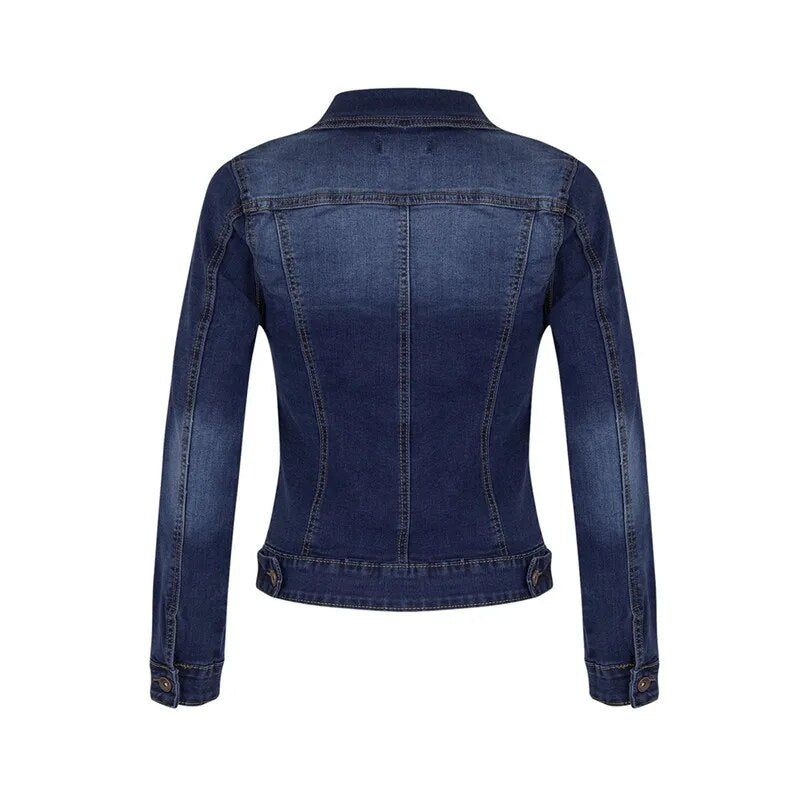 Chaquetas vaqueras cortas para mujer, chaqueta vaquera informal Vintage de manga larga lavada de otoño, abrigo vaquero Bomber, chaqueta para mujer, prendas de vestir exteriores