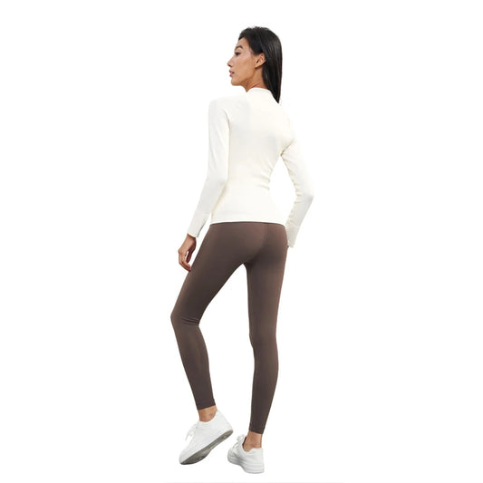 Vnazvnasi Spring New Design Women Thread Knit Jacket Zipped Long Sleeve Slim Girls Coat Outside Walk Or Running Sportswear