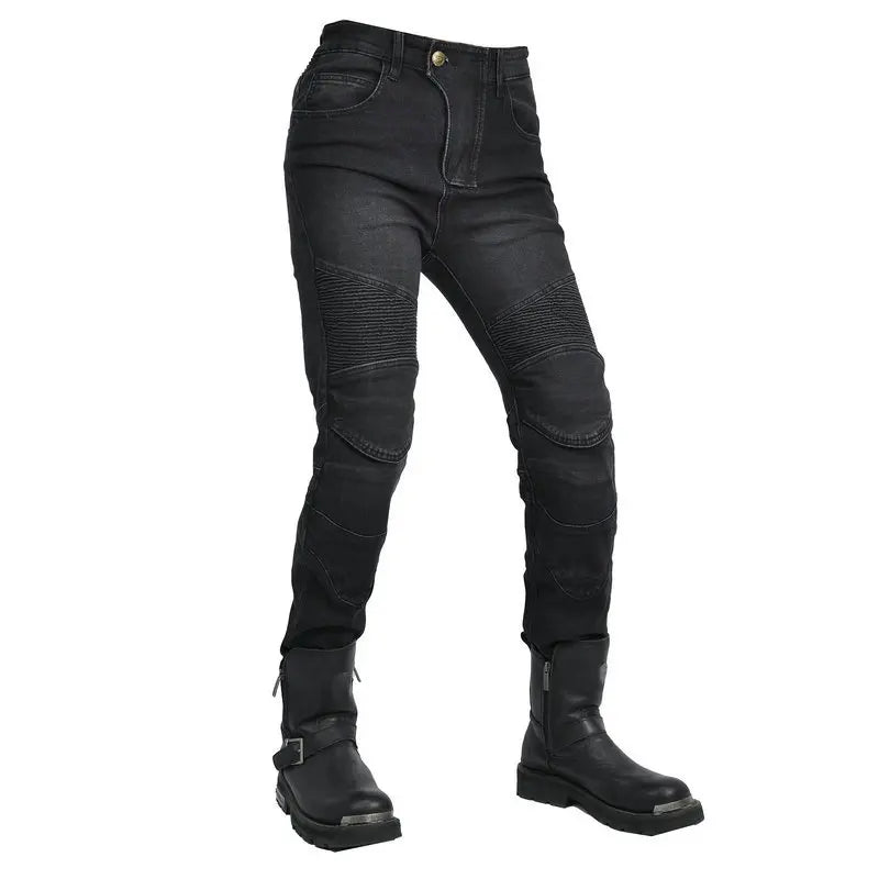 New Motorcycle Jeans Women Upgrade Silicone Protector Detachable Casual Fashion Racing Road Rider Four Seasons Moto Pants
