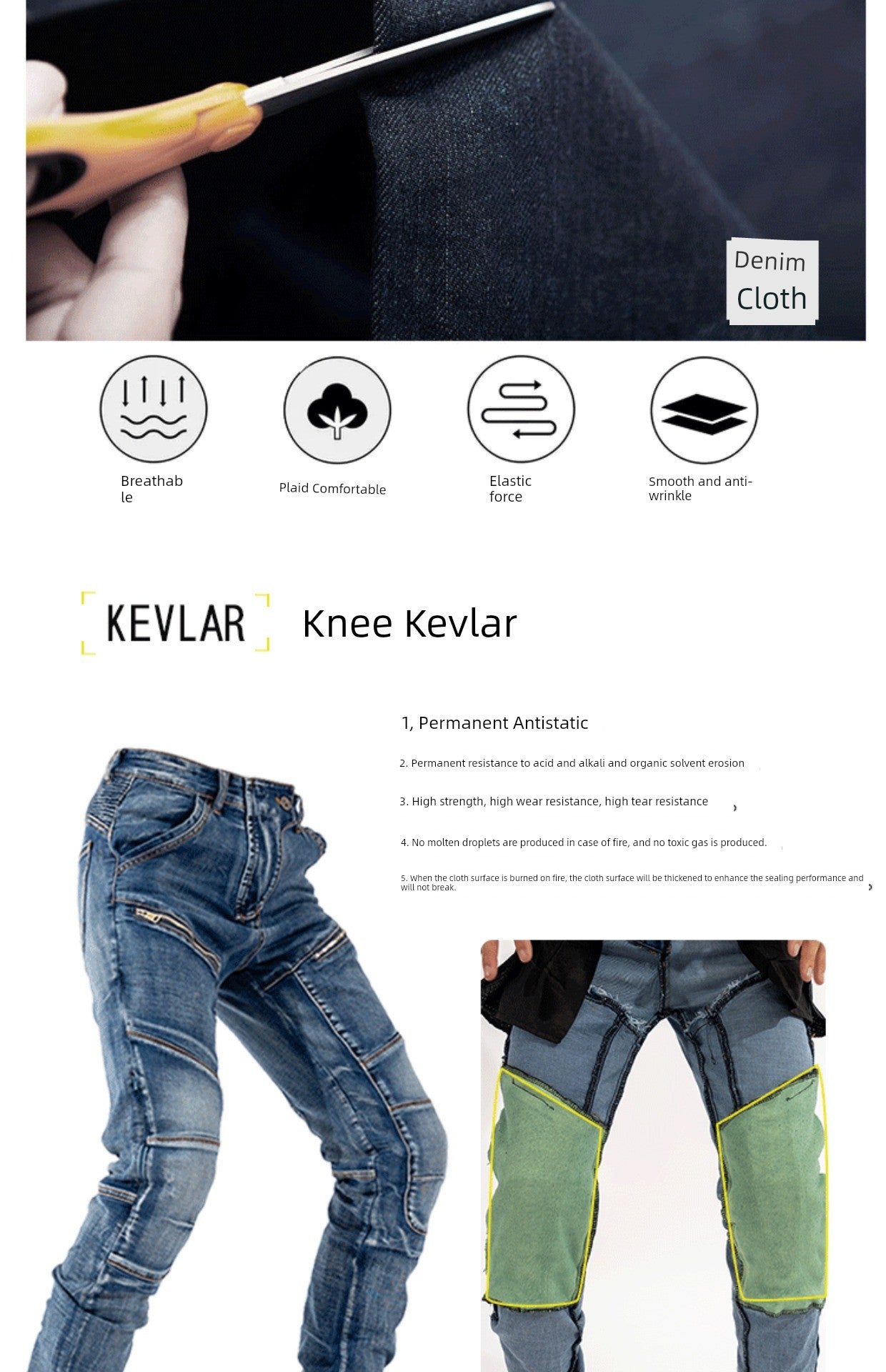 Moto Pants Kevlar Men's and Women's High-Elastic Motorcycle