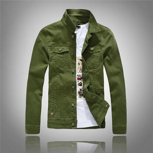 Men Pink Denim Jackets Outwear Slim Fit Denim Coats New Fashion Male Cotton Casual Jeans Jackets Streetwear Jean Coats Size 4XL