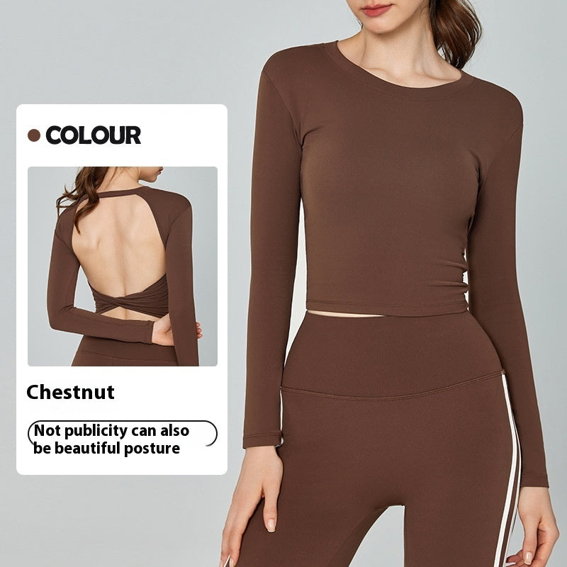 Long Sleeve Yoga Wear With Chest Pad Sports