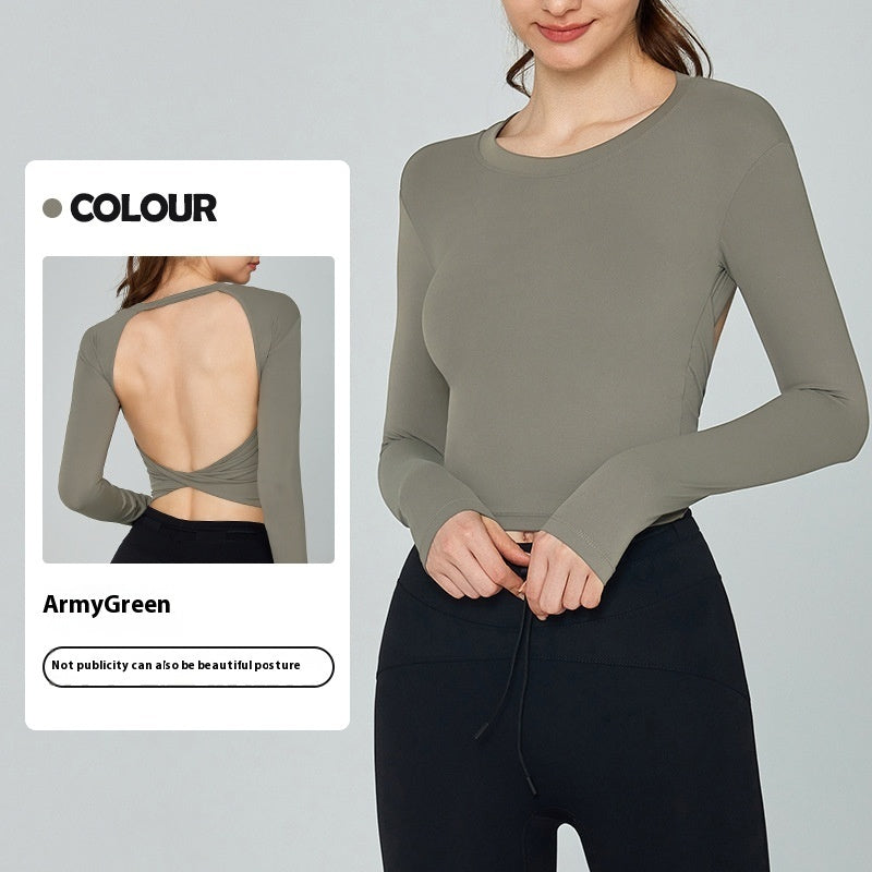 Long Sleeve Yoga Wear With Chest Pad Sports
