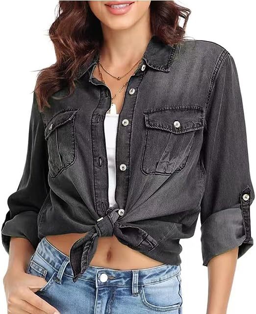 Camisas, chaquetas y tops de mezclilla personalizados para mujer. Pedidos de tallas confeccionadas. El fabricante de Guangzhou Xintang recibe imágenes para personalizarlas.