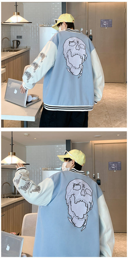 Coat Men's Hong Kong Style Trendy Brand Ins Loose Sports Baseball Uniform Harajuku Style Retro Casual Jacket Top