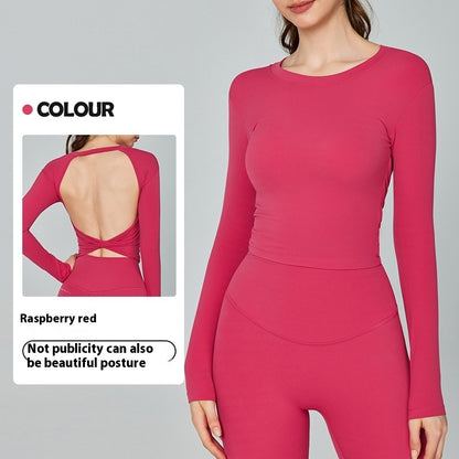 Long Sleeve Yoga Wear With Chest Pad Sports