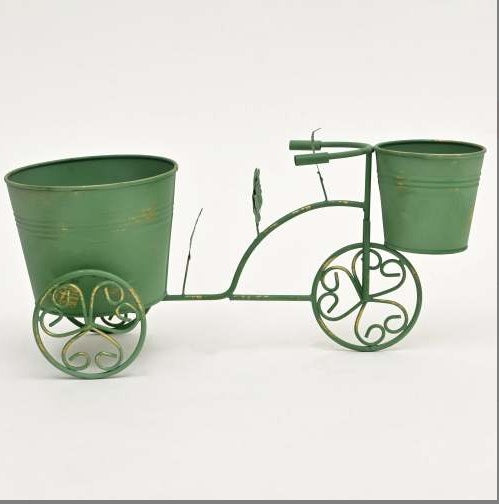 Decorative Green Patina Flower Pot Holder-16.5x7x7.5