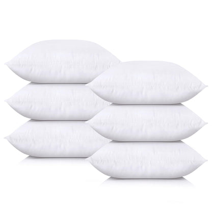 Bedding Throw Pillows (Set of 4, White), 24 x 24 Inches Pillows for Sofa, Bed and Couch Decorative Stuffer Pillows