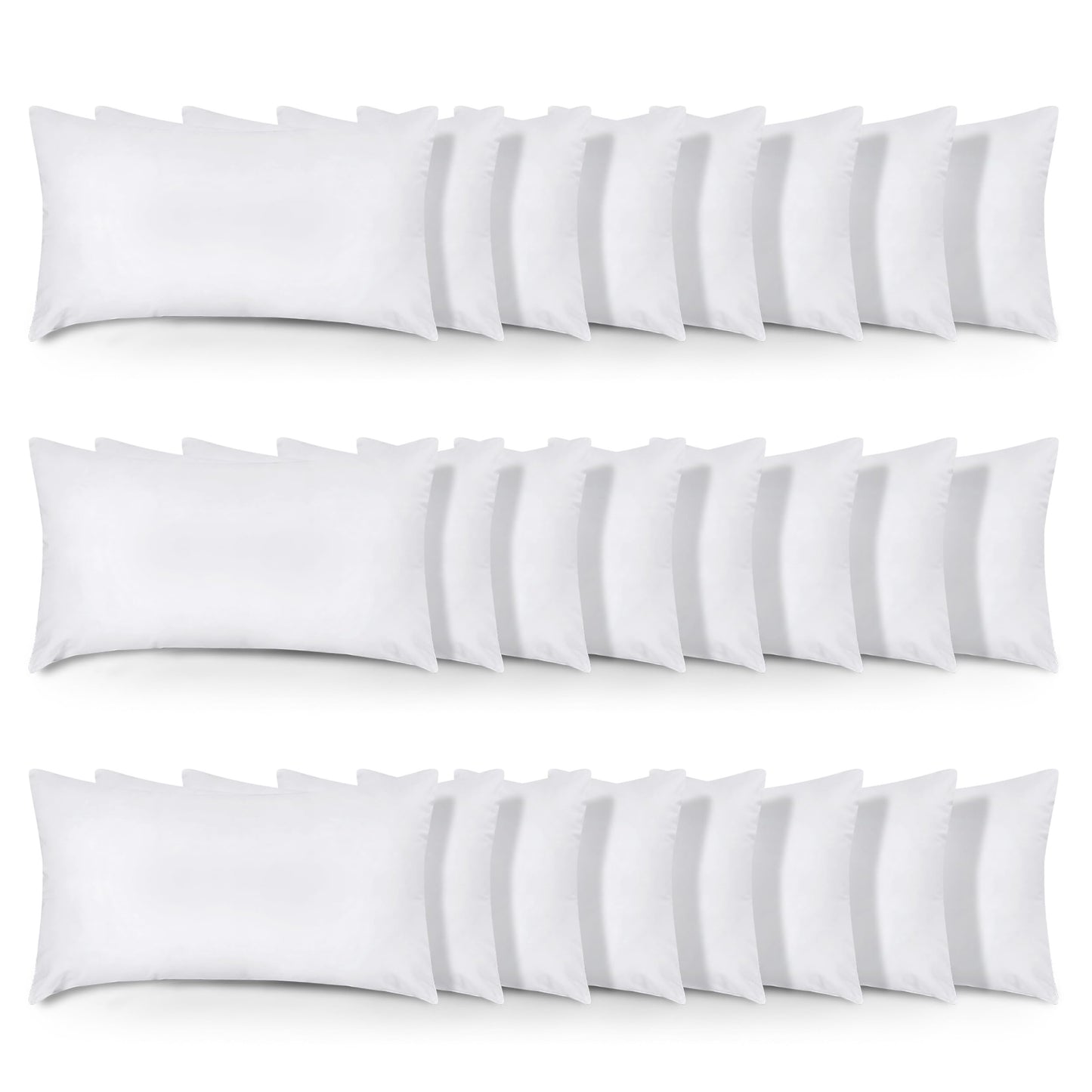 Bedding Throw Pillows (Set of 4, White), 24 x 24 Inches Pillows for Sofa, Bed and Couch Decorative Stuffer Pillows