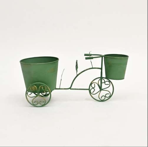 Decorative Green Patina Flower Pot Holder-16.5x7x7.5