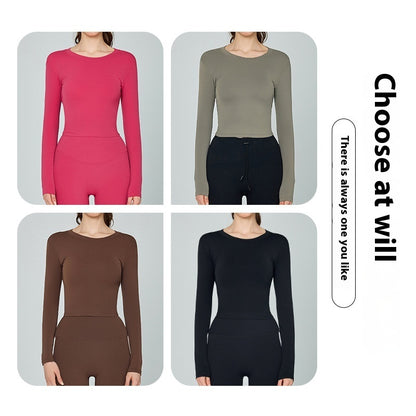 Long Sleeve Yoga Wear With Chest Pad Sports