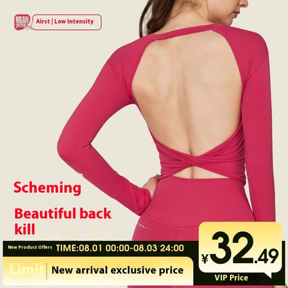 Long Sleeve Yoga Wear With Chest Pad Sports
