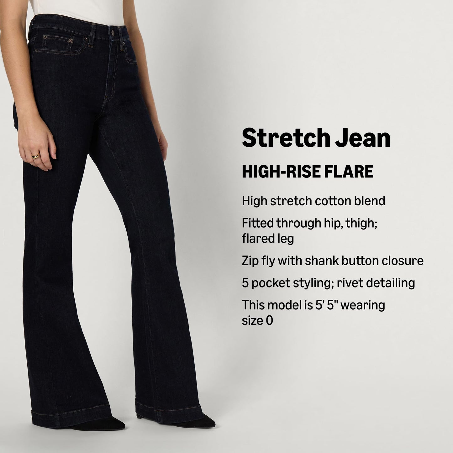Women's High Stretch High-Rise Flare Jean
