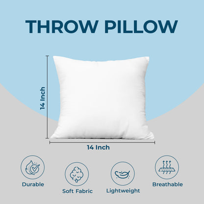 Bedding Throw Pillows (Set of 4, White), 24 x 24 Inches Pillows for Sofa, Bed and Couch Decorative Stuffer Pillows
