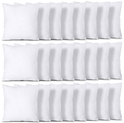 Bedding Throw Pillows (Set of 4, White), 24 x 24 Inches Pillows for Sofa, Bed and Couch Decorative Stuffer Pillows