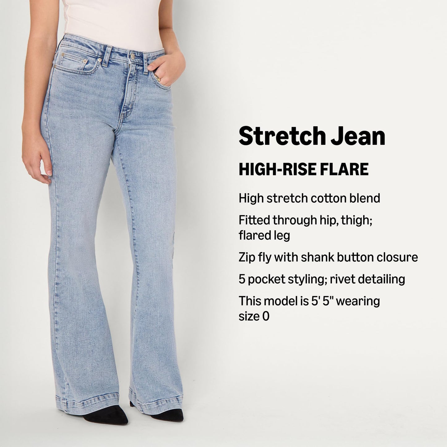 Women's High Stretch High-Rise Flare Jean