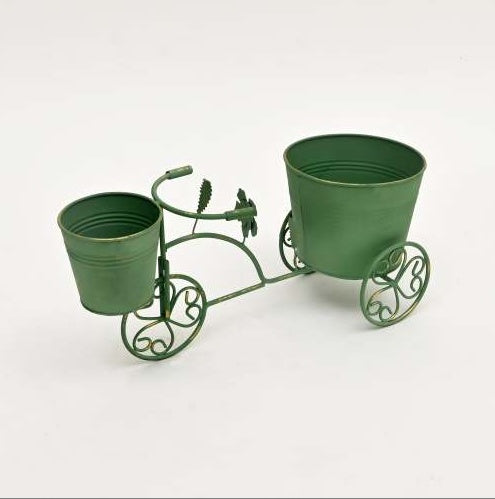 Decorative Green Patina Flower Pot Holder-16.5x7x7.5