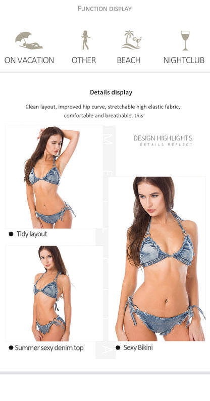 New Bar Lead Dance Costume Pole Dance Costume Women's Denim Bikini