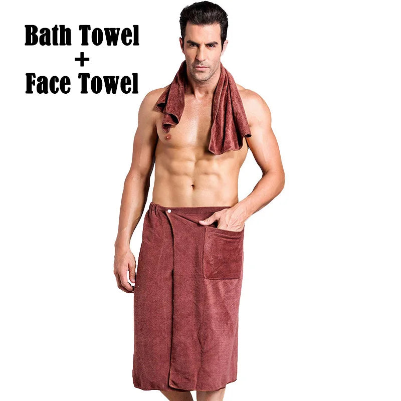 Man Wearable Magic BF Bath Towel with Pocket Soft Swimming Beach Bath Towel Blanket Male Shower Skirt sport Gym Towels Sheet Set