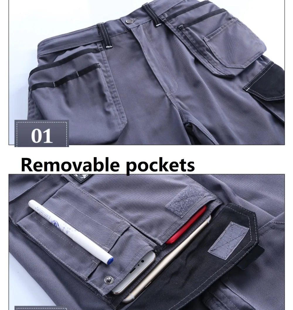 Work Clothes Men's maintainance Working Suit Wear-resistant Welder Suit Hi Vis Multi-pocket Labor safety Uniform Mechanical Suit