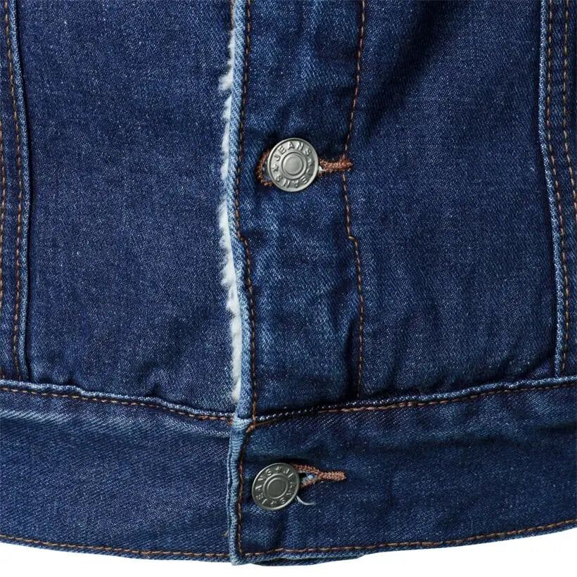 Men Light Blue Denim Jackets Slim Casual Denim Coats New Male High Quality Cotton Thicker Winter Jean Jackets Warm Coats XS-6XL