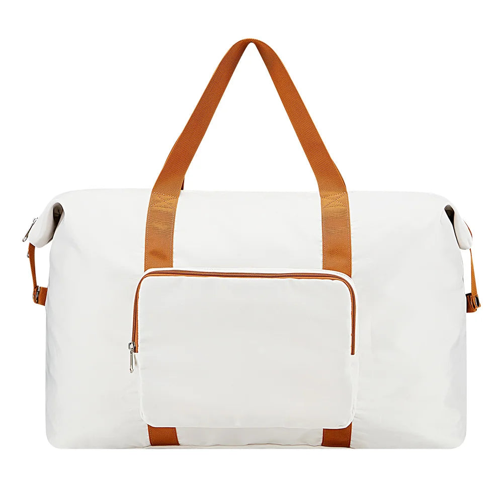 US Warehouse High Quality Lightweight Large Capacity Organizing Travel Bag Waterproof White Foldable Duffle Bags for Women Man