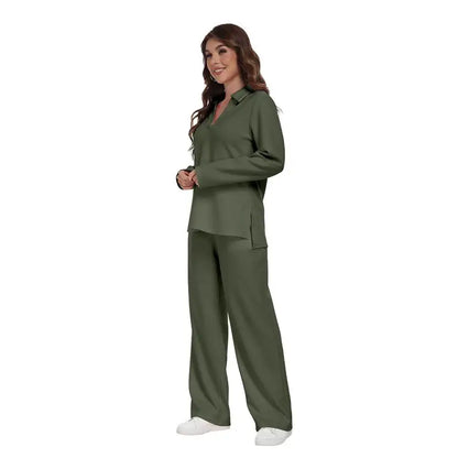 Free Shipping Fashion Soft Comfortable 2 PCS Pajamas Set Women Long Sleeve Oversized Lounge Wear