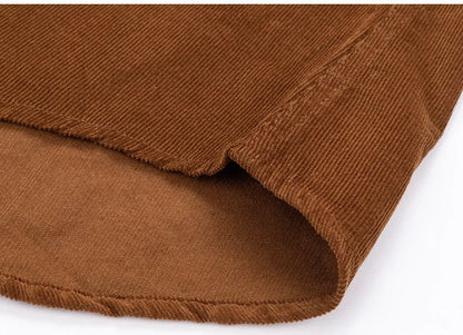 100% Cotton Men's Corduroy Shirts Long Sleeve Casual Regular Fit Business Dress Shirts  Man Comfortable Pocket Clothes 7XL 6XL
