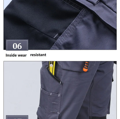 Work Clothes Men's maintainance Working Suit Wear-resistant Welder Suit Hi Vis Multi-pocket Labor safety Uniform Mechanical Suit