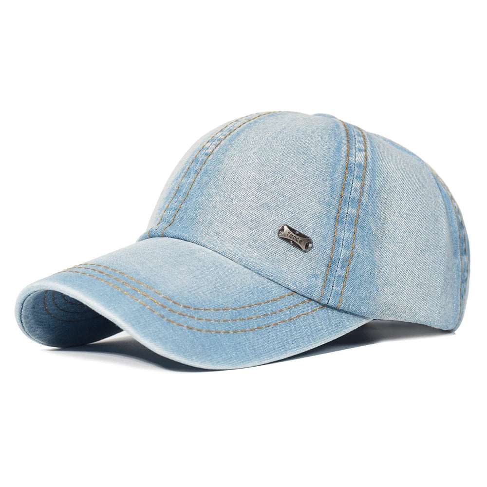 Vintage Washed Cotton Baseball Cap Men Women Denim Dad Hat Adjustable Trucker Style Low Profile