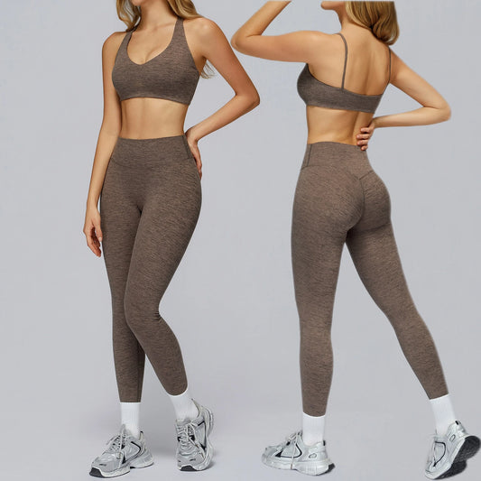 2025 Women 2 Piece Sets Impact Sports Bra Crop Tops High Waist Leggings Yoga Sport Outdoor Workout Lounge Wear Yoga Sets