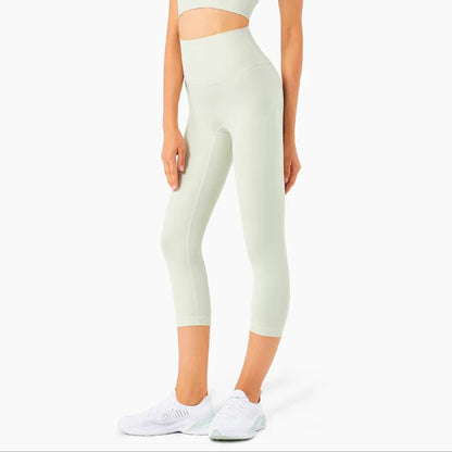 Vnazvnasi Hot Sale New Arrival Skin-Friendly Female Yoga Leggings Solid Color High Waist Outside Running Pants Calf-Length