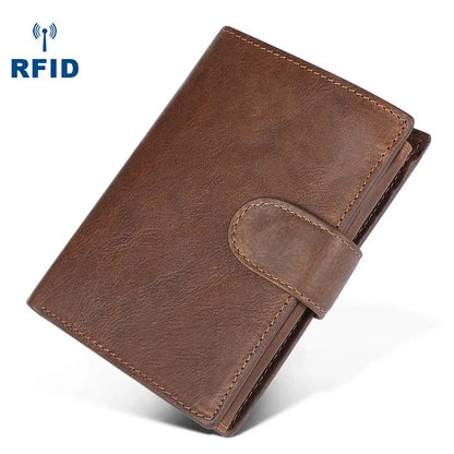 Genuine Leather Men Wallets Premium Product Real Cowhide RFID Wallets for Man Short Black Wallet Portefeuille Homme