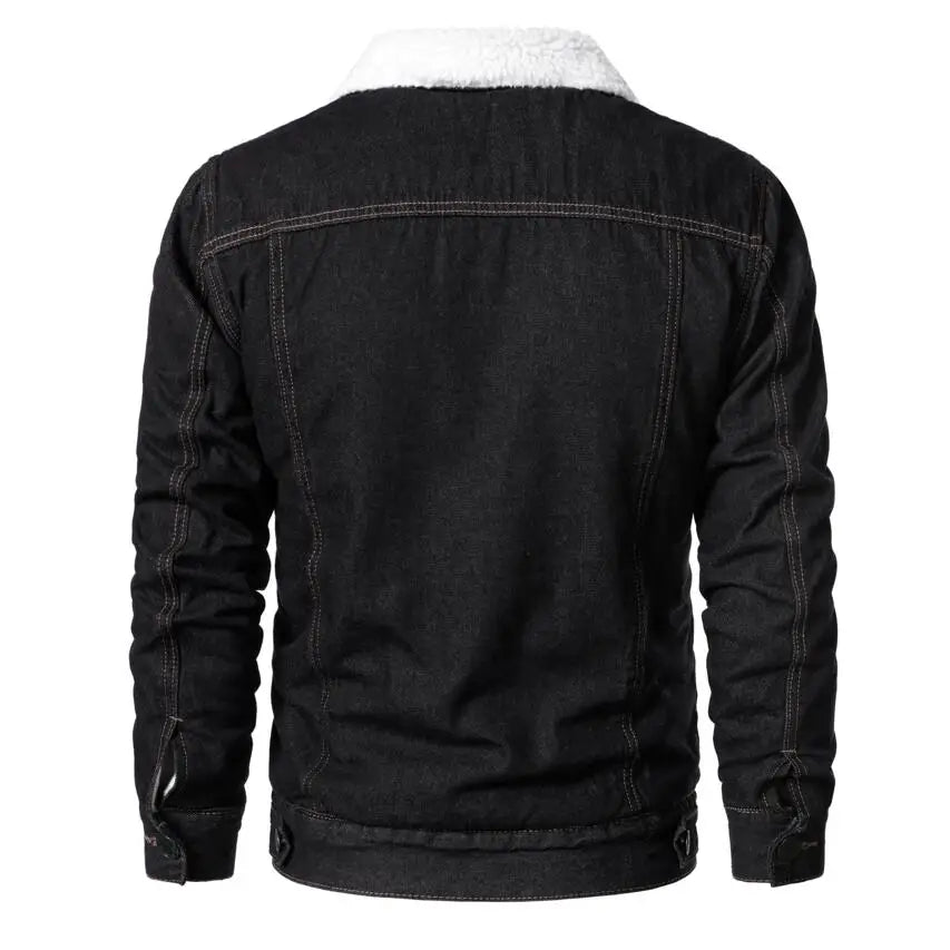 Men Light Blue Denim Jackets Slim Casual Denim Coats New Male High Quality Cotton Thicker Winter Jean Jackets Warm Coats XS-6XL
