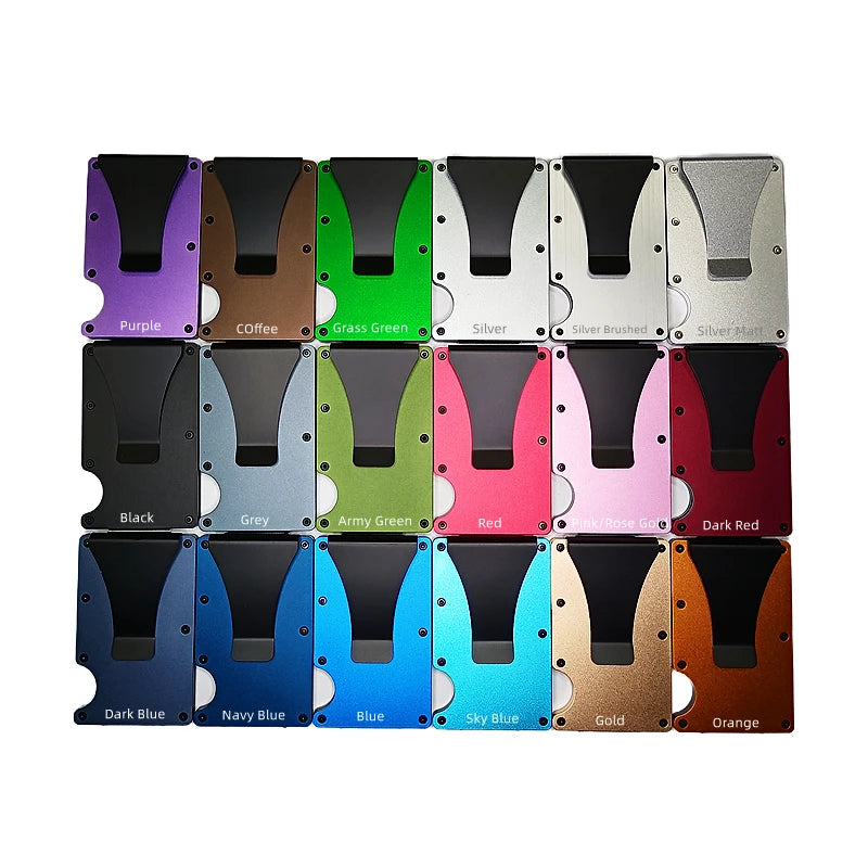 RFID Blocking Aluminium Card Holder/Smart Metal Slim Men Wallets/Minimalist Aluminum Wallet