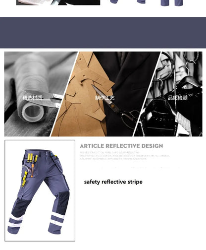 Work Clothes Men's maintainance Working Suit Wear-resistant Welder Suit Hi Vis Multi-pocket Labor safety Uniform Mechanical Suit