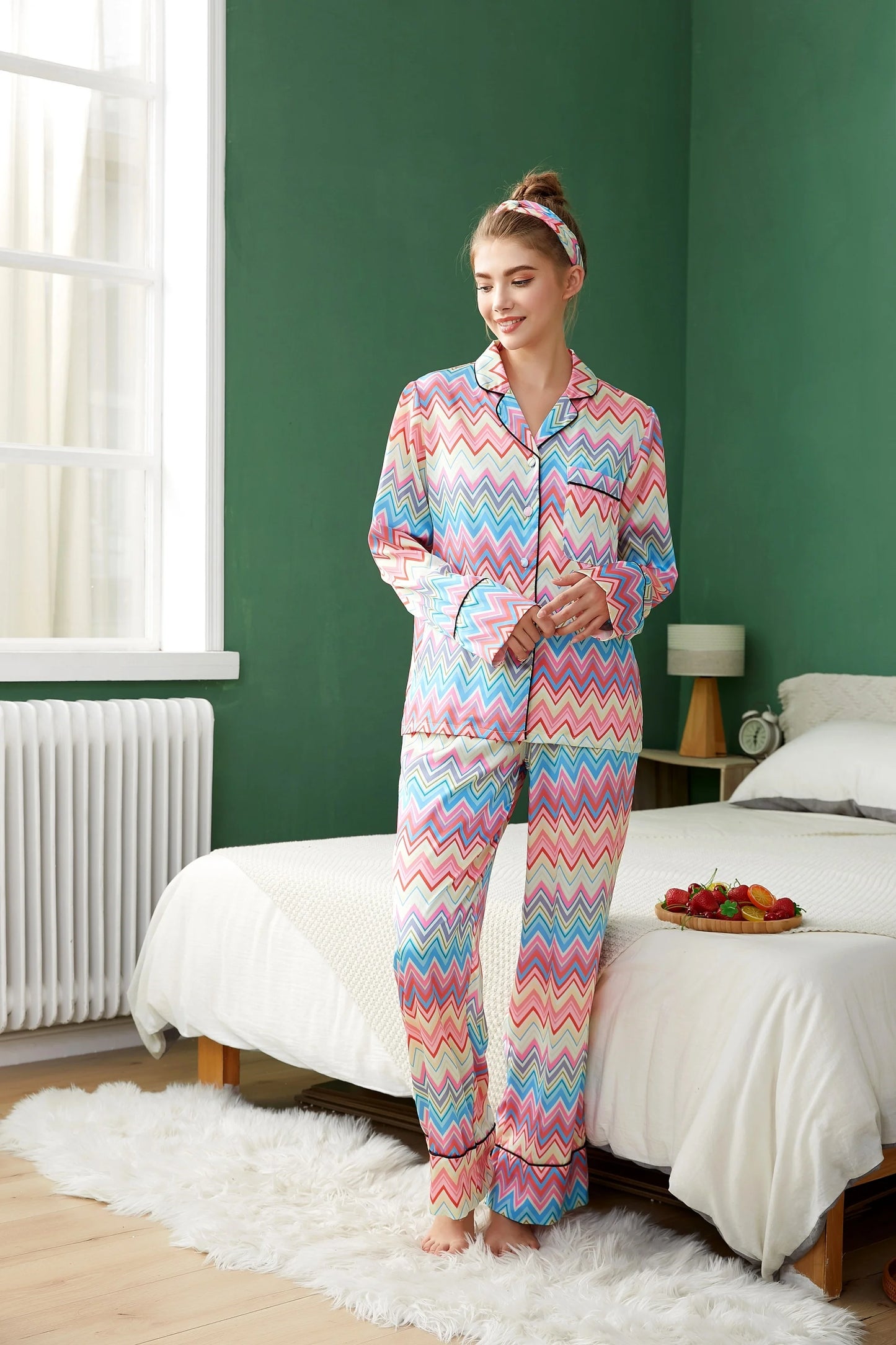 New Plus Size Women's Satin Silk Breathable Pajama Shorts Set with Elastic Waist Customizable Color