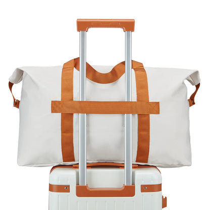 US Warehouse High Quality Lightweight Large Capacity Organizing Travel Bag Waterproof White Foldable Duffle Bags for Women Man