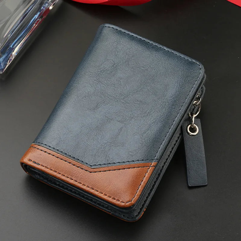 New Style Men Wallets PU Leather Handmade Card Holder Bags High-capacity Multi Functions Wallets