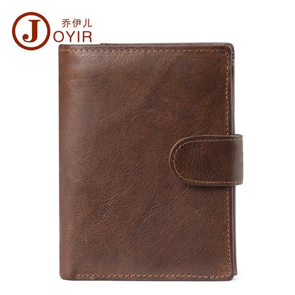Genuine Leather Men Wallets Premium Product Real Cowhide RFID Wallets for Man Short Black Wallet Portefeuille Homme